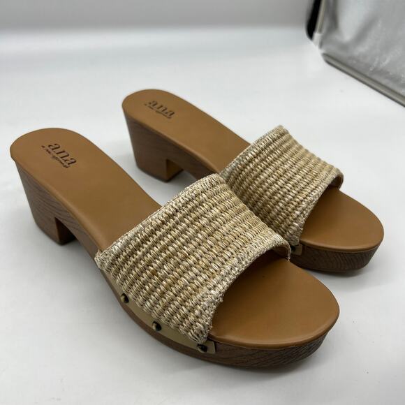 a.n.a Womens Robinson Heeled Sandals Natural Brown Size 10M - Picture 1 of 10